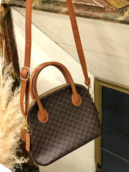 CELINE Macadam Two-way Shoulder bag Mini Bolide Handbag Brown Vintage Old CELINE zgzvag