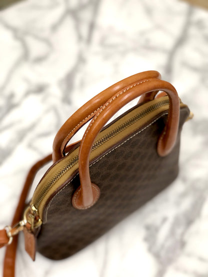 CELINE Macadam Two-way Shoulder bag Mini Bolide Handbag Brown Vintage Old CELINE zgzvag