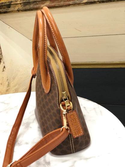 CELINE Macadam Two-way Shoulder bag Mini Bolide Handbag Brown Vintage Old CELINE zgzvag