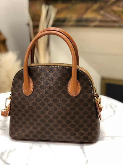 CELINE Macadam Two-way Shoulder bag Mini Bolide Handbag Brown Vintage Old CELINE zgzvag