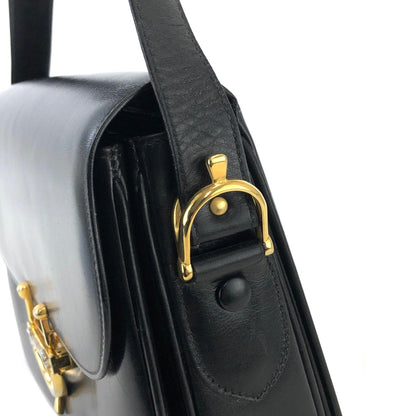 CELINE Horseshoe Crossbody Shoulderbag Black Vintage Old CELINE 7k2ni4