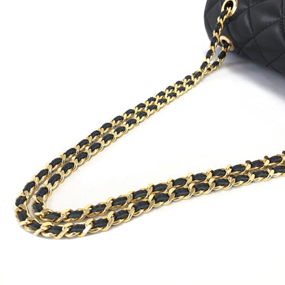 GIVENCHY Logo Quilted Leather Chain Shoulder bag Black Vintage Old 3jspgv