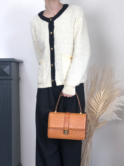 CELINE Gancini Handbag Camel Vintage 847in7