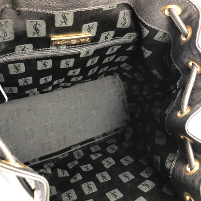 Yves Saint Laurent Diamond Cutout Shoulder bag Black YSL Vintage Old deuxn2