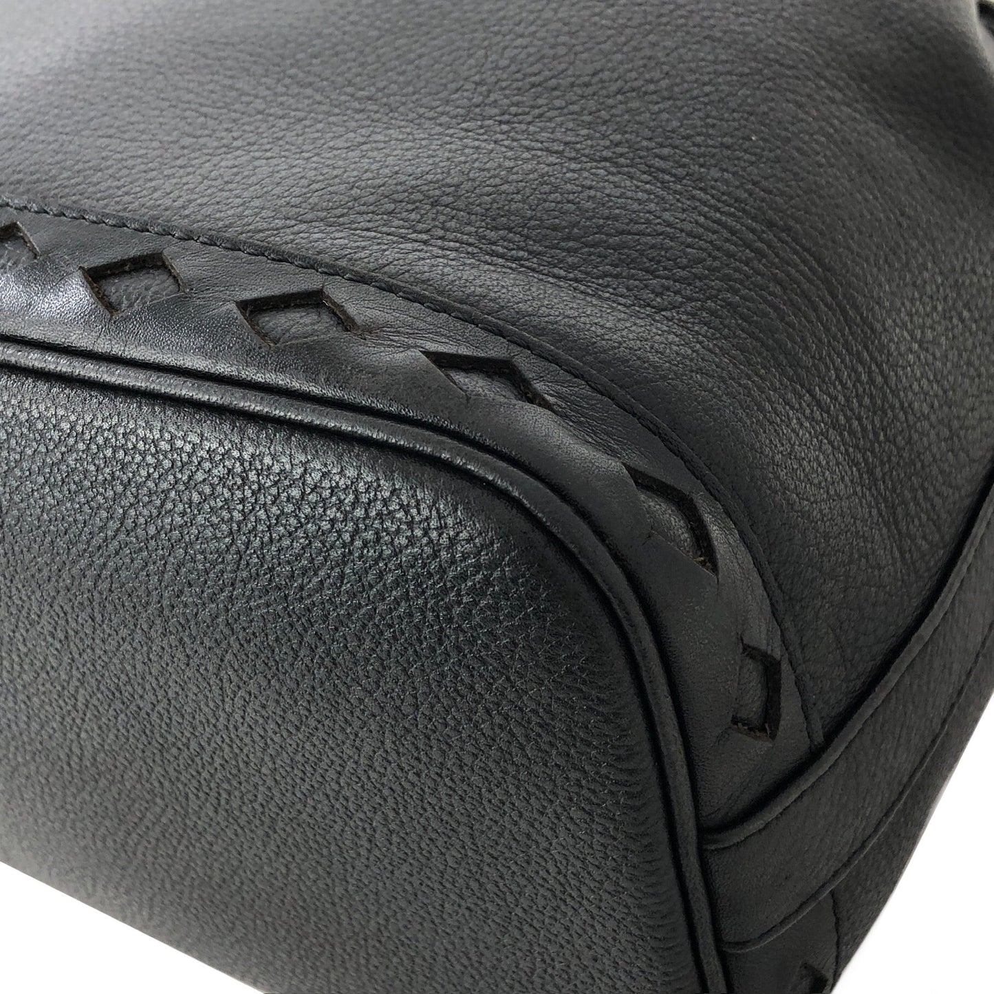 Yves Saint Laurent Diamond Cutout Shoulder bag Black YSL Vintage Old deuxn2