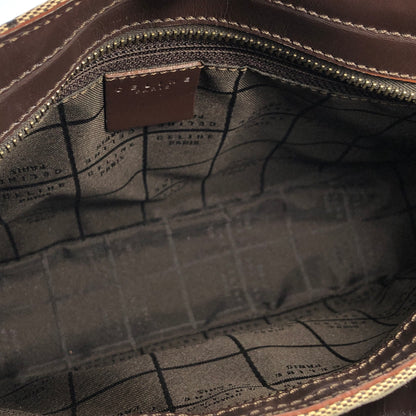 CELINE C Macadam Jacquard Shoulder bag Hobobag Brown AVA Old Celine Vintage kgpdes