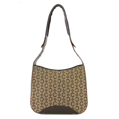 CELINE C Macadam Jacquard Shoulder bag Hobobag Brown AVA Old Celine Vintage kgpdes