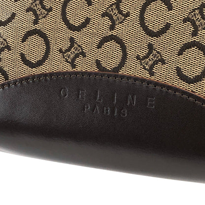 CELINE C Macadam Jacquard Shoulder bag Hobobag Brown AVA Old Celine Vintage kgpdes