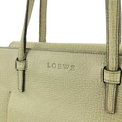 LOEWE Logo Front Pocket Embossed Leather Handbag Mint Green Vintage Old vaihgy