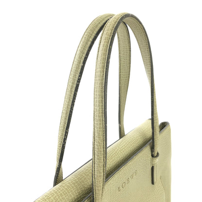 LOEWE Logo Front Pocket Embossed Leather Handbag Mint Green Vintage Old vaihgy