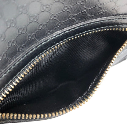 GUCCI Micro GG Logo Front Zipper Handbag Boston bag 0021115 Black Vintage Old Gucci vi3dhx