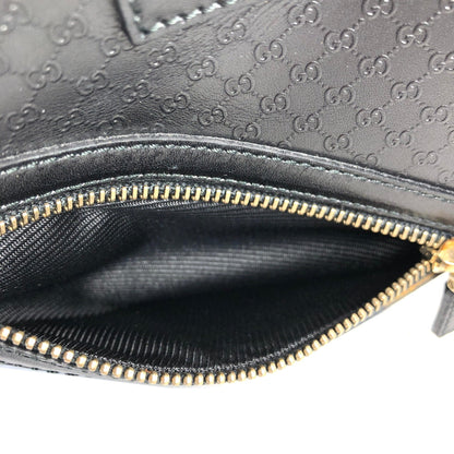 GUCCI Micro GG Logo Front Zipper Handbag Boston bag 0021115 Black Vintage Old Gucci vi3dhx