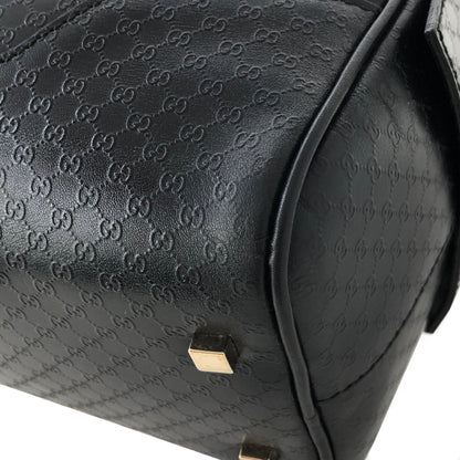 GUCCI Micro GG Logo Front Zipper Handbag Boston bag 0021115 Black Vintage Old Gucci vi3dhx