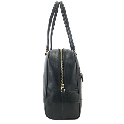GUCCI Micro GG Logo Front Zipper Handbag Boston bag 0021115 Black Vintage Old Gucci vi3dhx
