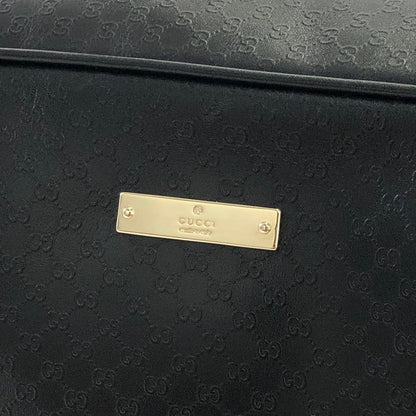 GUCCI Micro GG Logo Front Zipper Handbag Boston bag 0021115 Black Vintage Old Gucci vi3dhx