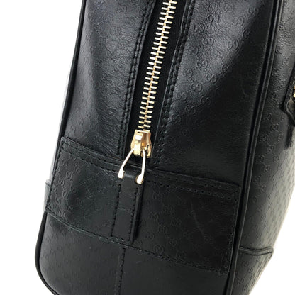 GUCCI Micro GG Logo Front Zipper Handbag Boston bag 0021115 Black Vintage Old Gucci vi3dhx