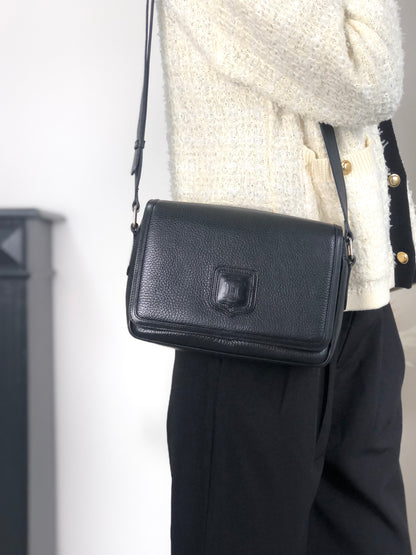 CELINE Blason Shoulder bag Black Vintage ted3ve