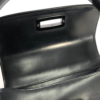 GIVENCHY Turn lock Two-way Logo Small Handbag Black Vintage Old 3kcpa6