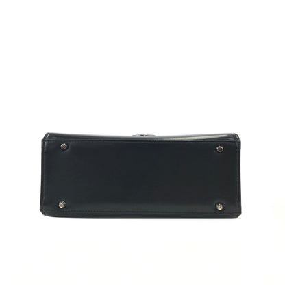 GIVENCHY Turn lock Two-way Logo Small Handbag Black Vintage Old 3kcpa6