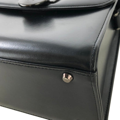 GIVENCHY Turn lock Two-way Logo Small Handbag Black Vintage Old 3kcpa6