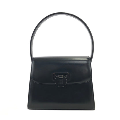 GIVENCHY Turn lock Two-way Logo Small Handbag Black Vintage Old 3kcpa6