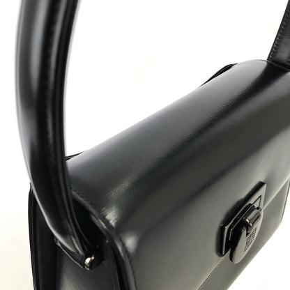 GIVENCHY Turn lock Two-way Logo Small Handbag Black Vintage Old 3kcpa6