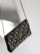 Load image into Gallery viewer, Christian Dior Trotter Jacquard Chain Mini Shoulder bag Navy Vintage Old 4w7zyh
