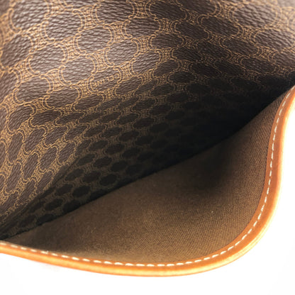 CELINE Macadam Front buckle Shoulder bag Brown Vintage Old CELINE vjh83d
