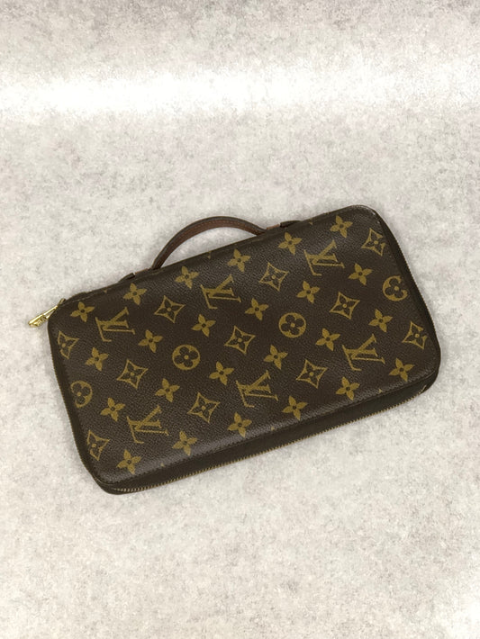 LOUIS VUITTON Monogram Handbag Brown Vintage ka342a