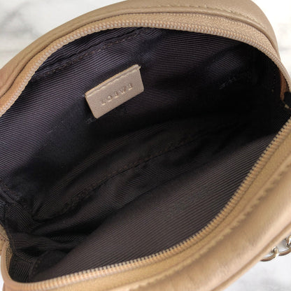 LOEWE Anagram Chain Mini bag Pouch Metallic Beige Vintage Old e8gsyh