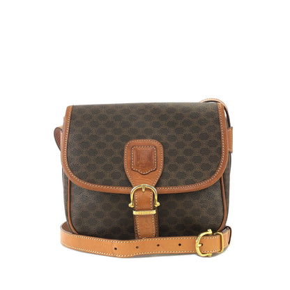 CELINE Macadam Front buckle Shoulder bag Brown Vintage Old CELINE vjh83d