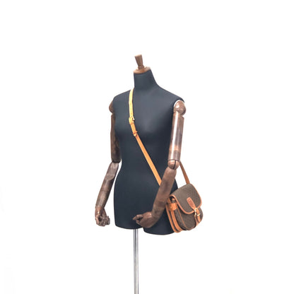 CELINE Macadam Front buckle Shoulder bag Brown Vintage Old CELINE vjh83d