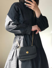 Load image into Gallery viewer, CELINE Blason Triomphe Bias Stitch Shoulder Bag Black Old Celine vintage 4e3x2s
