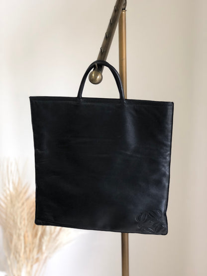 LOEWE Anagram Handbag Totebag Black Vintage tfbuw8