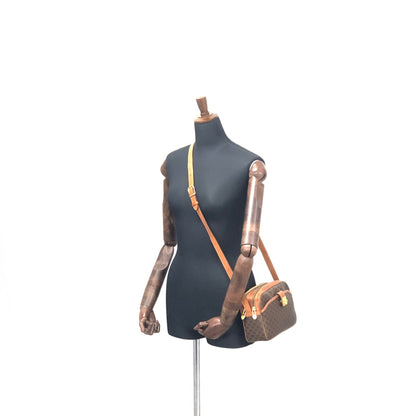 CELINE Macadam Gancini Double Zipper Shoulderbag Brown Vintage Old celine zbwypa