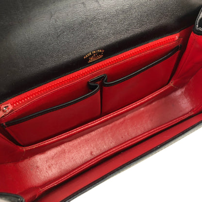 GUCCI Horsebit Flap Leather Shoulder bag Black Vintage Old Gucci rmznzj