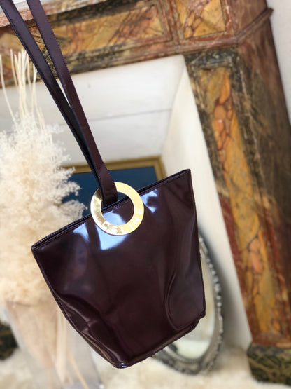 CELINE 圓形標誌 單手柄 水桶包 托特包 棕色 復古 舊款 7huww6