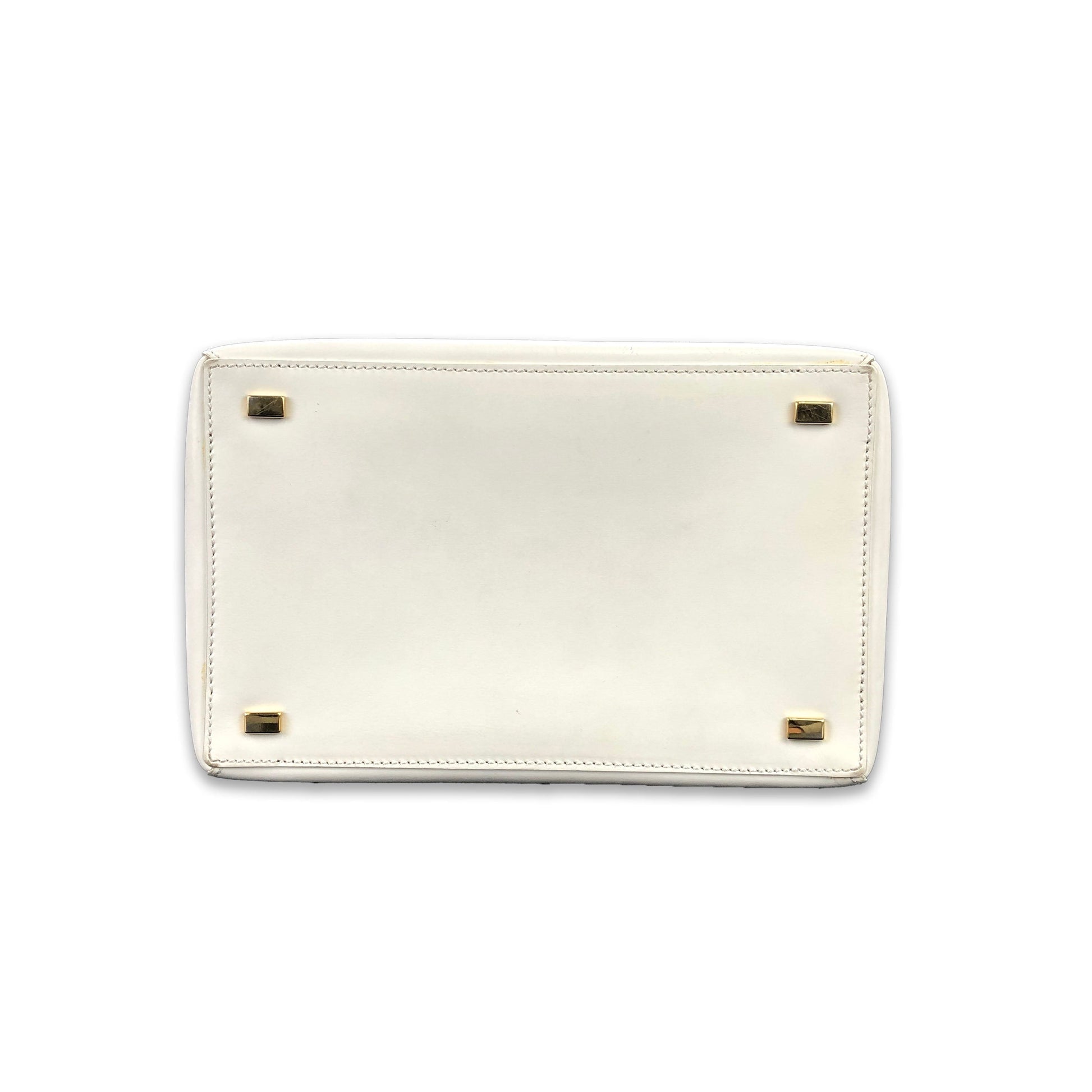 CELINE horse carriage square handbag vanity bag white vintage c7jy6k –  VintageShop solo