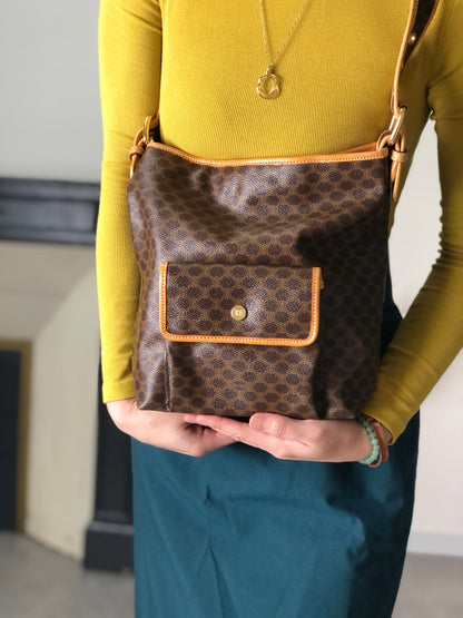 CELINE Macadam Shoulder bag Brown Vintage f23gdx