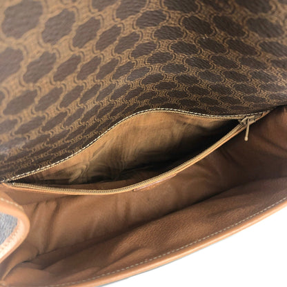 CELINE Macadam Circle logo Crossbody Shoulderbag Brown Vintage Old Celine pue5hk