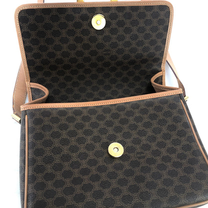 CELINE Macadam Circle logo Crossbody Shoulderbag Brown Vintage Old Celine pue5hk