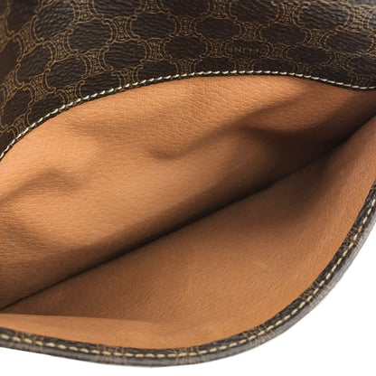 CELINE Macadam Circle logo Crossbody Shoulderbag Brown Vintage Old Celine pue5hk