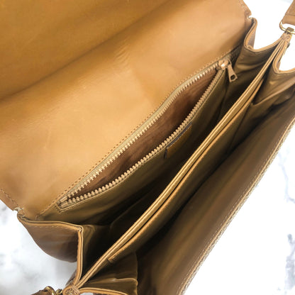 CELINE Macadam Blason Crossbody Shoulder bag Beige Vintage Old Celine ah45x5