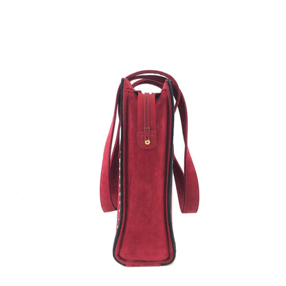 Yves Saint Laurent Cut out Studs Suede Totebag Shoulder bag Red YSL Vintage Old 6bjv2e