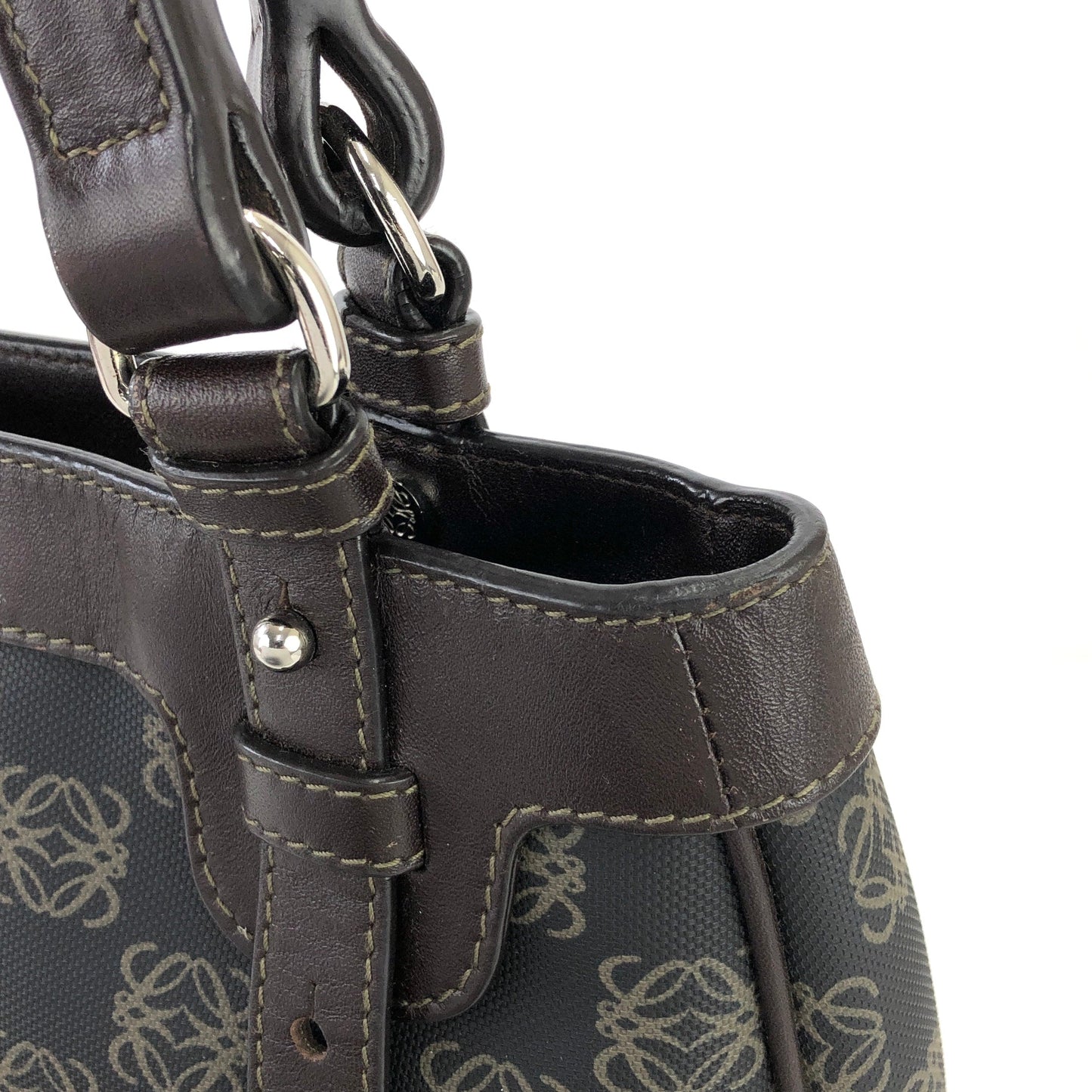 LOEWE Anagram pattern Handbag Black Vintage vhz5ui