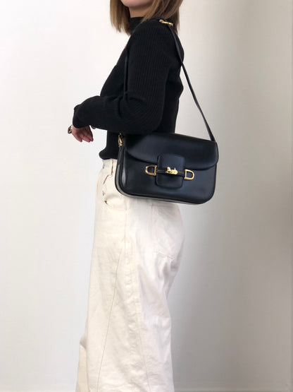 CELINE Horse Carriage Shoulder bag Black Vintage gec7v4