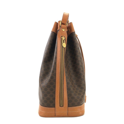 CELINE Macadam Blason Drawstring Bucket Shoulder bag Brown Vintage Old CELINE 4a8rws
