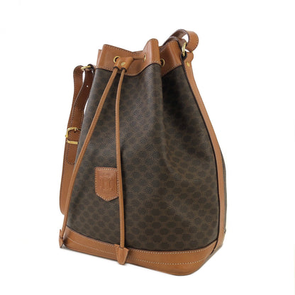 CELINE Macadam Blason Drawstring Bucket Shoulder bag Brown Vintage Old CELINE 4a8rws