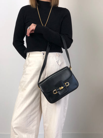 CELINE Horse Carriage Shoulder bag Black Vintage gec7v4