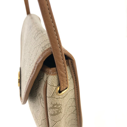 Christian Dior Logo Honeycomb Pattern Round Crossbody Shoulderbag Beige Vintage Old jzzy4f